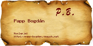 Papp Bogdán névjegykártya